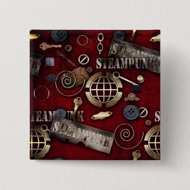Steampunk 15 Cm Square Badge (Front)