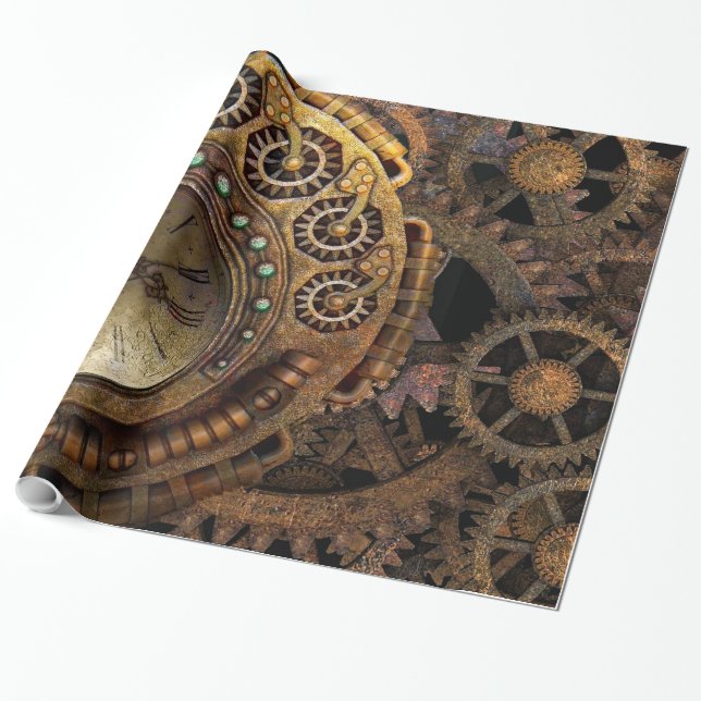 Steampunk 19 Wrapping Paper (Unrolled)