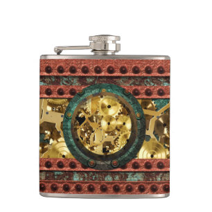 Steampunk 4 Wrapped Flask Options