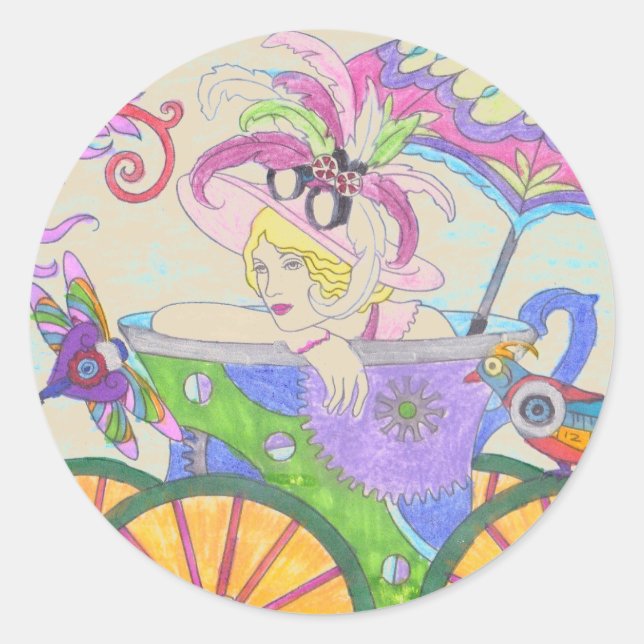 Steampunk 8 Soap Dispenser and Toothbrush Holder Classic Round Sticker (Front)