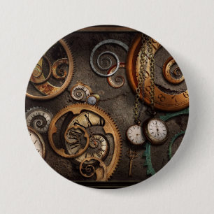 Steampunk - Abstract - Time is complicated 7.5 Cm Round Badge