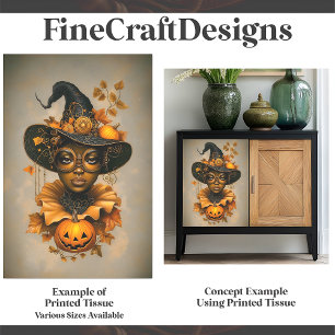 Steampunk African American Witch F6L Decoupage Tissue Paper
