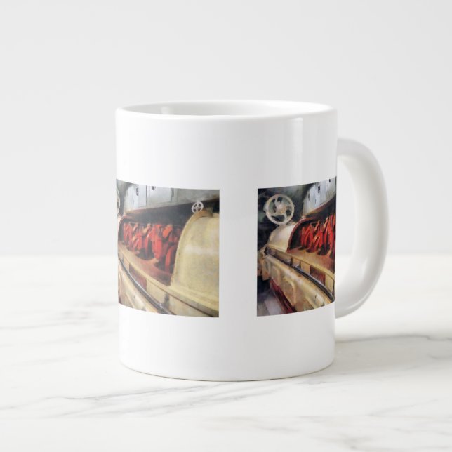 Steampunk - After Engine Room in Submarine Large Coffee Mug (Front Right)