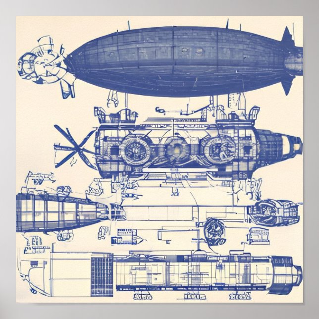 Steampunk Airship 4 Poster (Front)