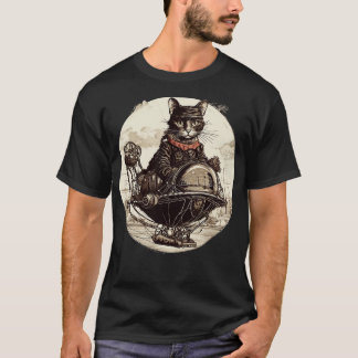 Steampunk Airship Cat T-Shirt