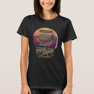 Steampunk Airship Clock Women Gift Retro Air Trave T-Shirt