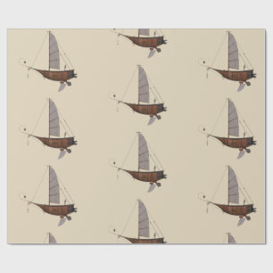 Steampunk Airship Wrapping Paper