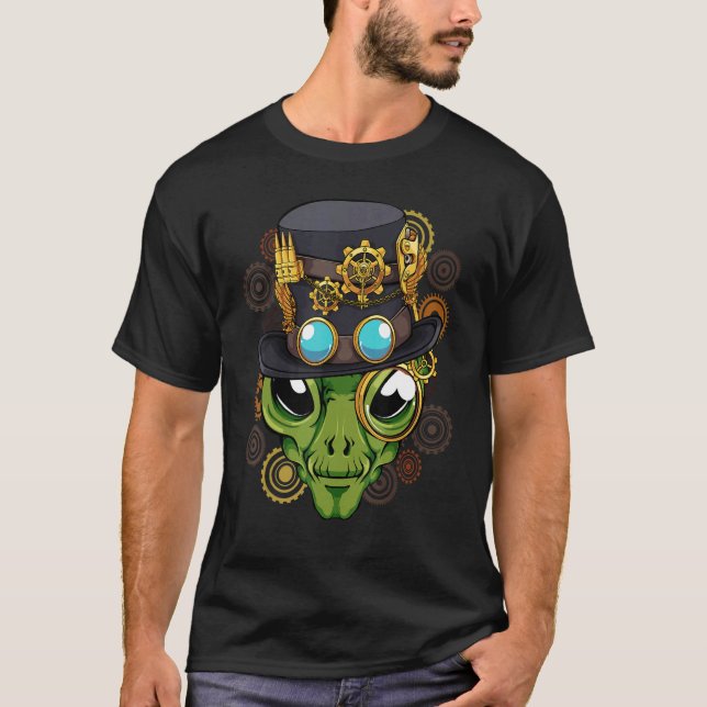 Steampunk Alien Classy Mediaeval Mechanical Victor T-Shirt (Front)
