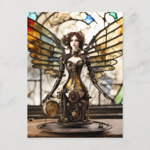 Steampunk Angel Mixed Media Doll Postcard