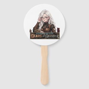 Steampunk Anime Girl Party Supplies - Aether Punk  Hand Fan