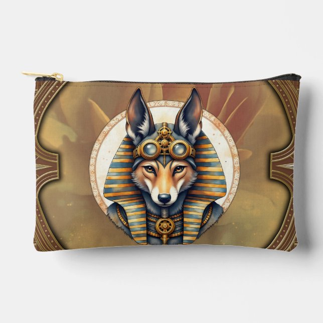 Steampunk Anubis Fox Portrait Accessory Pouch (Front)