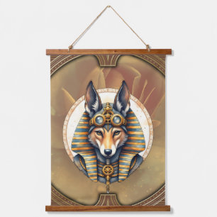 Steampunk Anubis Fox Portrait Hanging Tapestry