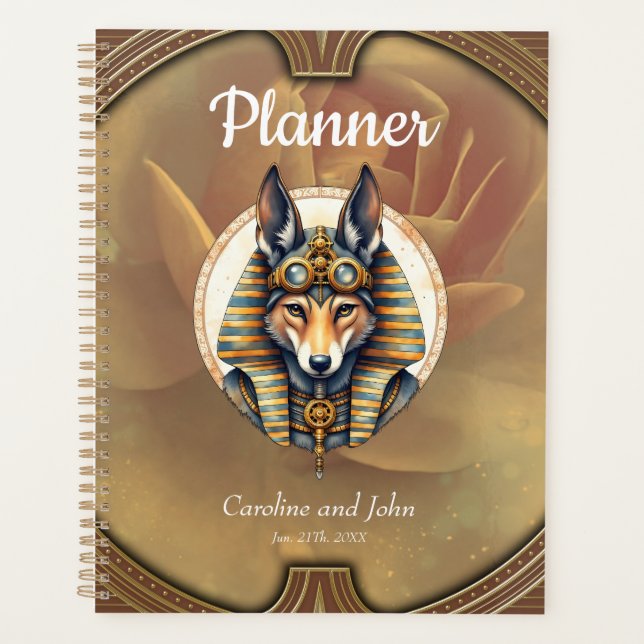 Steampunk Anubis Fox Portrait  Planner (Front)