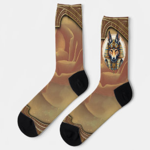 Steampunk Anubis Fox Portrait Socks