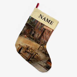 Steampunk - Archibald McLeish's Vulcan Iron Works Large Christmas Stocking