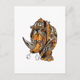 Steampunk Armour RHINO Mechanical Geek Chic Postcard