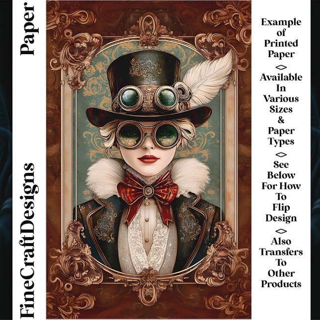Steampunk / Art Nouveau Woman CM8 Scrapbook Paper (Creator Uploaded)