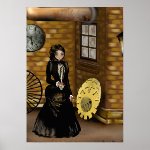 Steampunk Art Poster Searching for Baker Street