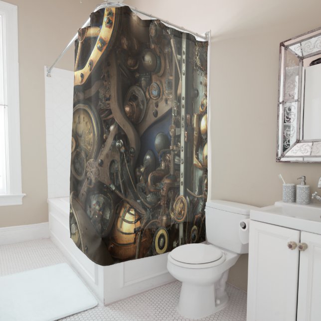 Steampunk Art Shower Curtain (In Situ)