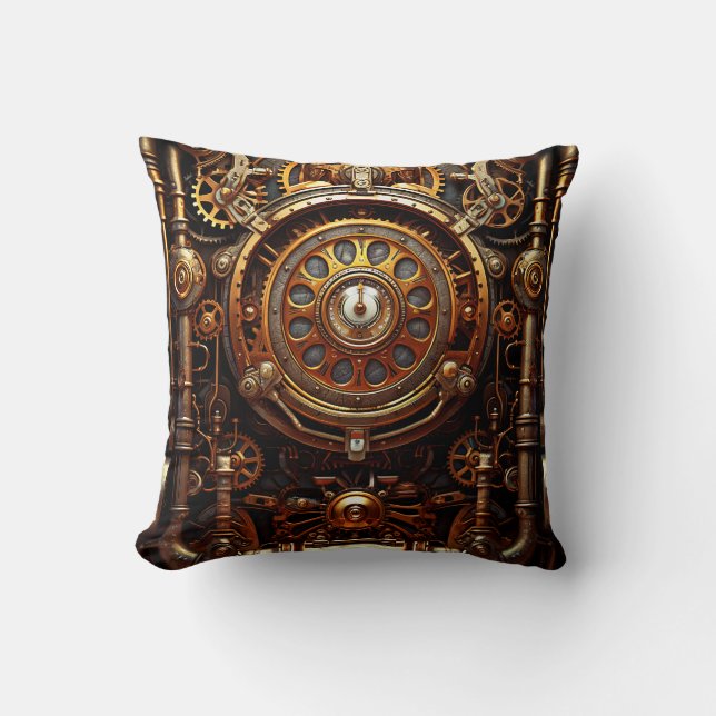 Steampunk Art Throw Pillow (Front)