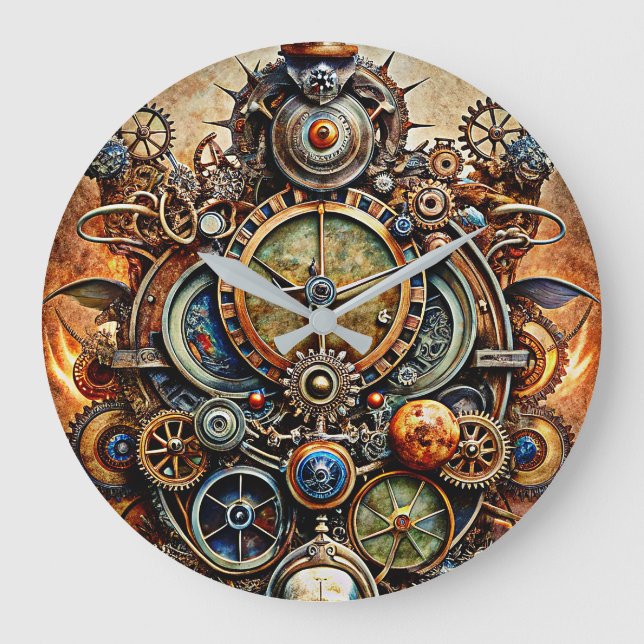 Steampunk Art Wall Clock (Front)
