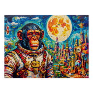 STEAMPUNK ASTRONAUT-CHIMPANZEE 2 POSTER
