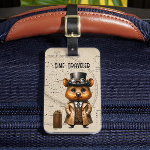 Steampunk Astronomer Quokka w/ Constellation Map Luggage Tag