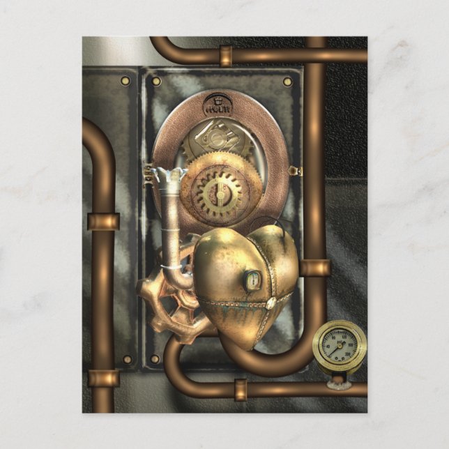 Steampunk At Heart Postcard (Front)
