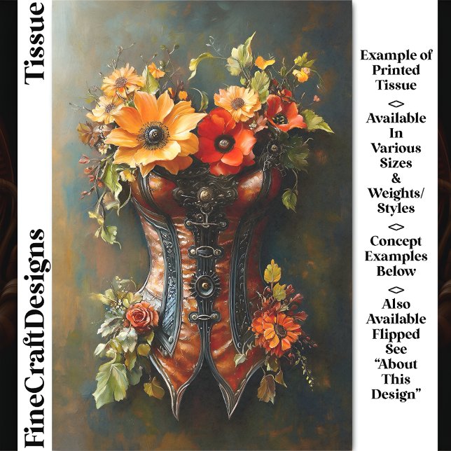 Steampunk Autumn Floral Basque DF7L Decoupage Tissue Paper (Creator Uploaded)