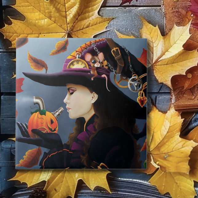 Steampunk Autumn Witch Pumpkin Clockwork Hat Tile (Creator Uploaded)