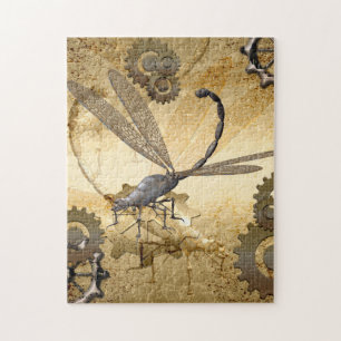 Steampunk, awesome steam dragonflies with gears jigsaw puzzle