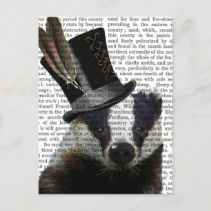 Steampunk Badger in Top Hat Postcard