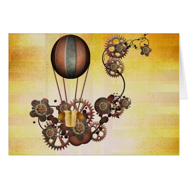 Steampunk Balloon Antique Yellow (Front Horizontal)