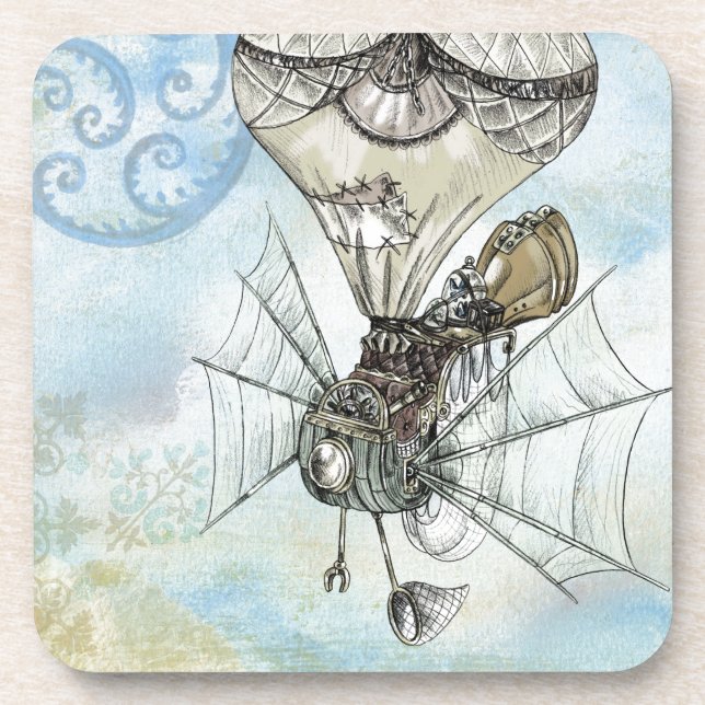 steampunk balloon coaster (Front)
