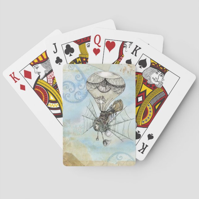 steampunk balloon playing cards (Back)