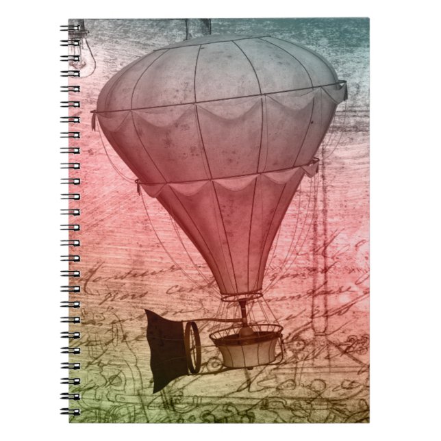 Steampunk balloon Sketch Hardcover Notebook (Front)