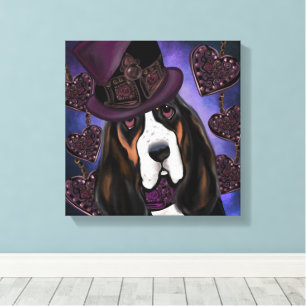 STEAMPUNK Basset Hound Canvas Print
