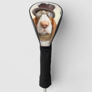 Steampunk Basset Hound Golf Head Cover