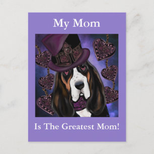 STEAMPUNK Basset Hound Postcard