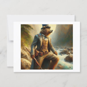 Steampunk Bear,  Postcard