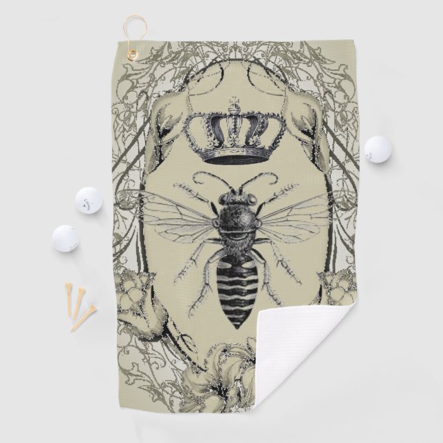 steampunk beekeeper boss lady bee queen crown golf towel (InSitu)