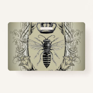 steampunk beekeeper boss lady bee queen crown ID badge