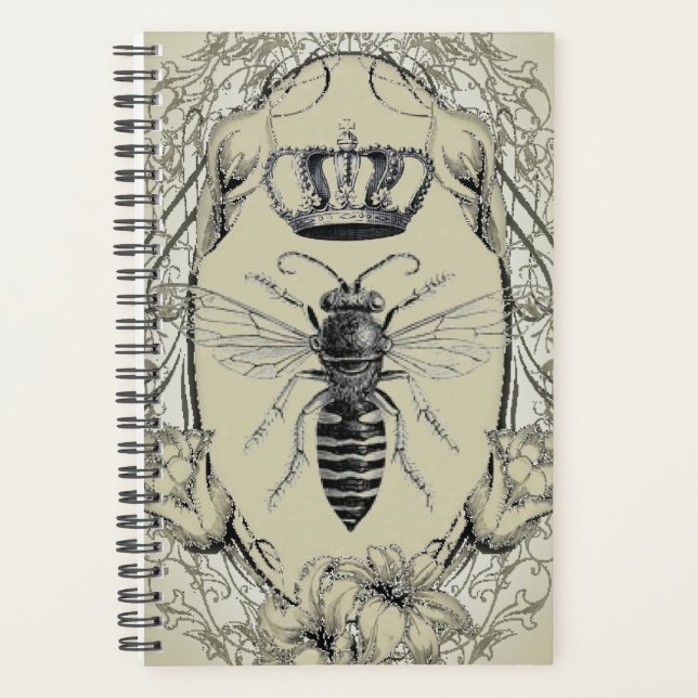 steampunk beekeeper boss lady bee queen crown planner (Front)