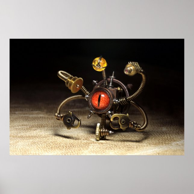 Steampunk Beholder Robot Poster (Front)