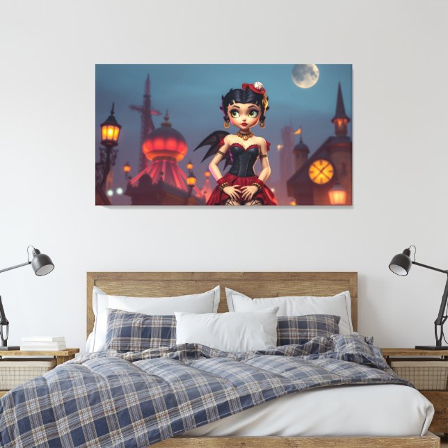 Steampunk Betty 3 Canvas Print (Insitu(Bedroom))