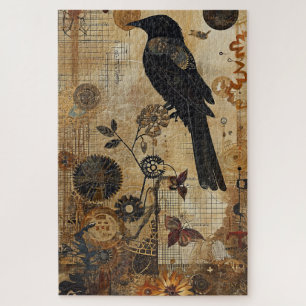 Steampunk Bird Art Difficult Jigsaw Puzzle