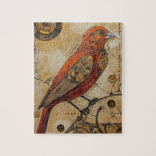 Steampunk Bird Art Small Jigsaw Puzzle