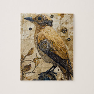 Steampunk Bird Art Small Jigsaw Puzzle