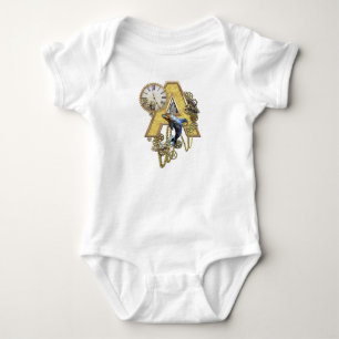 Steampunk birthday letter A Baby Bodysuit