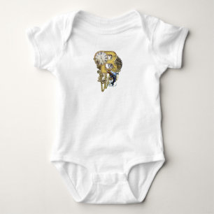 Steampunk Birthday letter B Baby Bodysuit